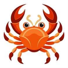 Under the Sea Theme Crab Transparent Sticker